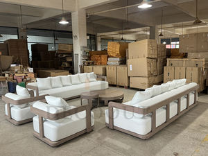 फैक्टरी कई डिजाइनों सहा आधुनिक आउटडोर सागौन सोफा सेट फर्नीचर ठोस टीक उद्यान सोफे - Product Image 2