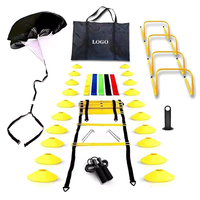 Vente chaude Football Réglable Échelle Haies Courir Parachute Disque Football Cônes Vitesse Agilité Kit D'entraînement Ensemble