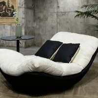 Fauteuil de sol confortable en similicuir chenille Tenghang, grand format, robuste et idéal pour la détente