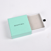 Boîte de rangement pour bijoux en carton recyclé écologique avec insert en velours, tiroir coulissant en papier, logo personnalisé, certifiée TUV, faible MOQ