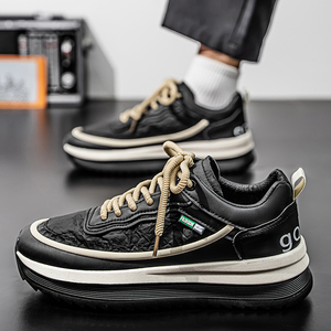 M6300 Zapatos de <span class=keywords><strong>Viaje</strong></span> para Hombre con Suela Gruesa, Primavera Otoño, Negros, Impermeables, de Cuero, Zapatos de Trabajo, Zapatos Deportivos Antideslizantes para Hombre - Product Image 6