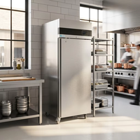 Réfrigérateur commercial à porte simple, en acier inoxydable, compatible GN2/1, refroidissement par ventilateur, réfrigérateur HoReCa EUC-1D XINYA