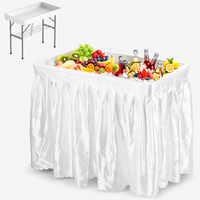 Table de refroidissement LuckyOCT avec drain, tables pliantes avec drain et jupe amovible, intérieur/extérieur