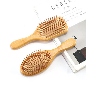 Kysiea Ensemble de brosses à cheveux en bambou pour massage du cuir chevelu, avec vibration et chaleur instantanée, modèles ovale moyen et carré 20cm+, en bambou Nan, design personnalisé pour - Product Image 4