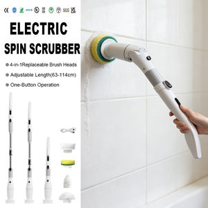 Brosse de nettoyage électrique sans fil à prix d'usine avec 4 têtes interchangeables pour la maison, le sol et le lavage de voiture - Product Image 1