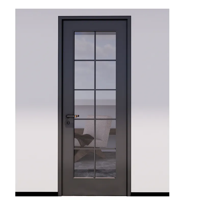 ヨーロピアンスタイルインテリア & エクステリアアルミケースメント強化ガラスフレンチドア両開きドア
