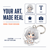 Porte-clés acrylique anime personnalisé, acrylique transparent de qualité supérieure, impression UV brillante, délai de livraison rapide, chaîne serpent, vente en gros, faible MOQ