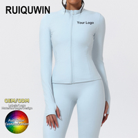 RUIQUWIN OEM Nouvelle veste de sport tendance pour la course et le yoga en plein air, haut de sport zippé pour filles, séchage rapide, manches longues ajustées, vêtements de sport pour femmes