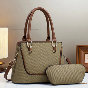 PU Leather 2 Pieces Bags Set <b>Ladies</b> Shoulder Bags Luxury Designer Women's Handbags With a <b>Wallet</b> - Product Image 6