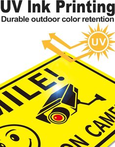 لافتة عاكسة 'ابتساه، أنت في كاميرا' - لافتة تنبيه أمنية متينة للمناطق التجارية والسكنية في الولايات المتحدة/كندا - Product Image 3