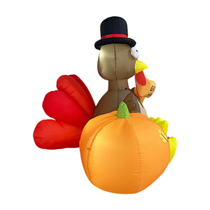 Decoración Inflable <span class=keywords><strong>de</strong></span> <span class=keywords><strong>Pavo</strong></span> <span class=keywords><strong>de</strong></span> 1.5 Metros para Acción <span class=keywords><strong>de</strong></span> Gracias con Sombrero <span class=keywords><strong>de</strong></span> Peregrino y <span class=keywords><strong>Cola</strong></span> Colorida con LED para Fiestas Navideñas en el Jardín - Product Image 4