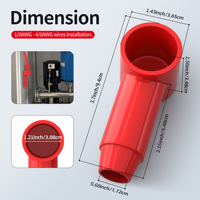 Couvre- Bornes de Connexion 1/0AWG-4/0AWG, Isolants en Silicone Rouge et Noir pour Bornes d'Alternateur et de Batterie