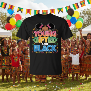 T-shirt noir pour jeunes filles talentueuses, vêtements pour le mois de la histoire des noirs - Product Image 3