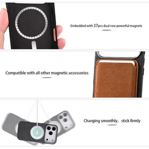 <span class=keywords><strong>Coque</strong></span> de téléphone magnétique tendance et très vendue en daim italien ondulé avec protection métallique pour objectif d'appareil photo pour <span class=keywords><strong>iPhone</strong></span> 17 Pro Max - Product Image 4