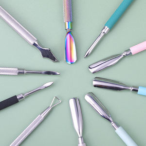 Fourniture d'ongles professionnelle Logo personnalisé outil de pédicure poussoir de manucure dissolvant de peau morte poussoir de cuticule d'ongle personnalisé en acier inoxydable - Product Image 6