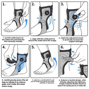 Neuer Bestseller Verstellbare Luftgepolsterte Knöchelbandage für Rehabilitation, Sport und Gelenkstützung Schützende Knöchelstütze - Product Image 4