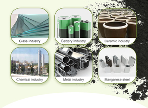 CAS NO 1313-13-9 Công Nghiệp Thủy Tinh Decolorizing Đại Lý Mangan Dioxide Bột 100-200 Lưới MnO2 75% - Product Image 4