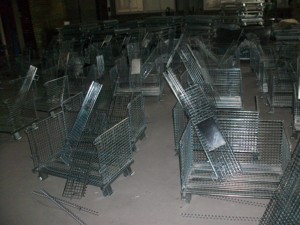 Modular ráp thép lưới <span class=keywords><strong>container</strong></span> số lượng lớn hàng hóa trung bình dây giỏ 32 "* 40" * 34 "HDG Electro mạ - Product Image 5