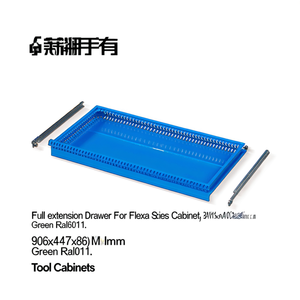 Fami Full Extension <b>Drawer</b> For Flexa Series Cabinets 906x447x86 Mm Green Ral6011 - Product Image 3