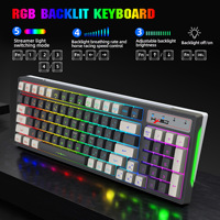 Teclado Inalámbrico para Juegos L900, Compatible con Bluetooth 2.4G, Teclado de Membrana para Computadora de Escritorio, Portátil y Notebook