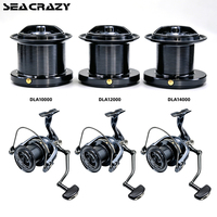 Moulinet de surfcasting DLA10000-14000, rapport de transmission 4.8:1, 5+1 roulements à billes, longue portée, corps en ABS haute résistance pour la pêche en mer et en lac