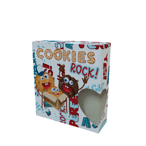 Custom Christmas Biscuits and Cookie Bakery Packaging Boxes With Heart Shape Transparent Window