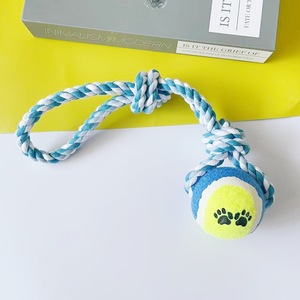 Großhandel Interaktive Hundekau-Spielzeuge Langlebige Hantel-Baumwollseil-Tennisball-Pfoten-Bälle im Cartoon-Stil Plüsch-Gummi zur Zahnreinigung - Product Image 6