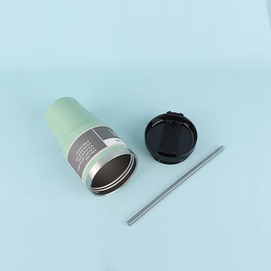 Gobelet isotherme en acier inoxydable de 20 oz avec paille et couvercle, tasse à café portable pour le bureau, la voiture et la salle de sport - Product Image 3