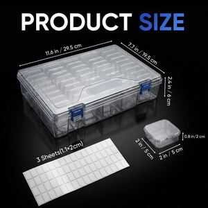 Plastic Square Nail Art Tools <b>Storage</b> <b>Box</b>-Multifunctional Modern Design Sustainable Material 1-3L Capacity - Product Image 2