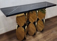 Table de porche de luxe Table de console murale en marbre design Hall d'entrée Table de vue d'extrémité simple post-moderne pour meubles de salon