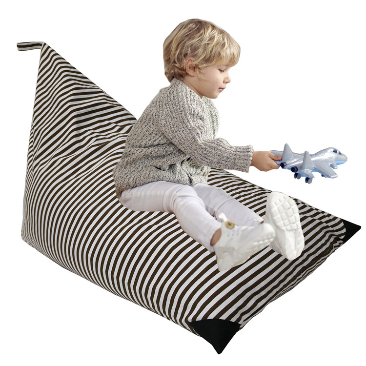 Большая емкость хлопок треугольная тканевая чучело хранения Кресло-мешок с износостойкой ножки для дивана