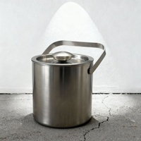 Set Ember Es Stainless Steel 304 Ramah Lingkungan dengan Gagang Bermotif Bunga, Tutup, Gelas Anggur Merah, Penjepit Es - Desain Minimalis Modern
