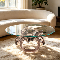 Table à manger Cloud, plateau en résine, écologique, durable, style mid-century modern, meubles de salon, table centrale sculpturale créative