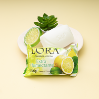 Savon de Bain Nettoyant Naturel de Haute Qualité 90g Série Fruits Savon Solide Antibactérien pour le Corps et les Mains pour Soins de la Peau