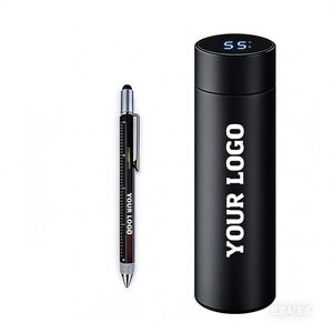 Custom Logo Sports Double Wall Digital Temperature Display Stainless Steel Vacuum Water <b>Bottle</b> for Business Promo Gift - Product Image 1