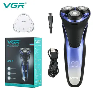 Máy Cạo Râu Chuyên Nghiệp VGR V306 Máy Cạo Râu Điện Máy Cạo Râu Có Thể Giặt IPX7 Với Màn Hình LED Tẩy Lông