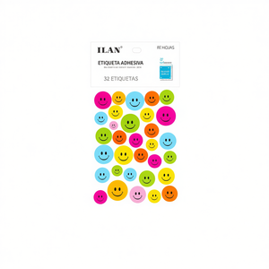 อิลัน สติ๊กเกอร์ติดฉลาก 32 ฉลาก 5 แผ่น หน้ายิ้มหลากสี 11x15 ซม. - Product Image 1