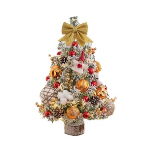 Dropshipping Shopify Flocked <b>Mini</b> <b>Christmas</b> <b>Tree</b> Set With Lights 0.6m Tabletop Decor With Ornaments - Product Image 1