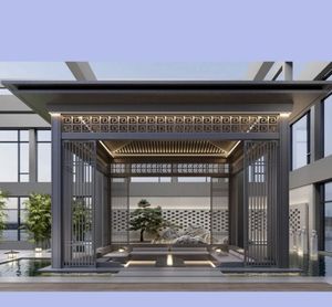 Ngoài trời thông minh điện LED mái hiên có thể thu vào 4x3 3x4 gazebo nhôm pergola Kit - Product Image 2