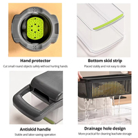 Groen Zwart 16 In 1 Multifunctionele Groentesnijder Snijmachine Shredders Snijmachine Met Mand Fruit Aardappel Chopper Wortelrasp
