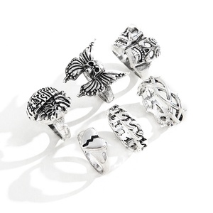 Juego de Anillos Vintage con Diseño de Mariposa y Esqueleto Exagerado para Hombre, Estilo Gótico Punk, con Máscaras de Corazón <span class=keywords><strong>Roto</strong></span>, Joyería de Moda, Regalos - Product Image 3