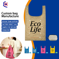 Tas Belanja Portabel Lipat Dapat Digunakan Kembali Ukuran A4 Tipe Carabiner Penutup Kait Pegangan Tangan Ringan dan Kompak