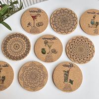 Sous-verres personnalisés en bois de sublimation de dessous de verre en liège vierge pour boissons