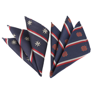 Pochette de costume en soie rayée bleu marine avec logo catholique 25 cm – Fabricants chinois - Product Image 2