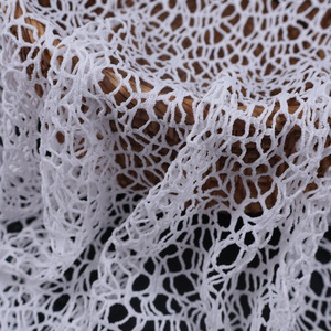 Tessuto Jacquard Bianco Irregolare Traspirante 100% Poliestere a Rete di <span class=keywords><strong>Ragno</strong></span> per Abbigliamento Femminile e Confezioni Floreali - Product Image 2