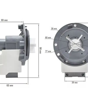 Bomba (Bomba de Desagüe) para Lavadora Hanyu 40 W B15-6A (Contactos Separados en la Parte Trasera; para 3 Tornillos Autorroscantes) <span class=keywords><strong>Samsung</strong></span> - Product Image 6