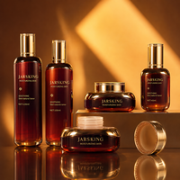 Ensemble de flacons et pots cosmétiques en verre haut de gamme 40ml 100ml 120ml, recyclables, couleur marron, flacon pompe pour lotion, sérum, crème