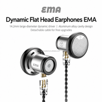 Écouteurs TRN EMA détachables à connecteur 2 broches en S, à tête plate, plaqués or, avec câble remplaçable et amovible, pour une sonorité HiFi rétro améliorée