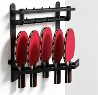 Support mural en métal pour 5 raquettes de tennis de table, présentoir de rangement pour raquettes de ping-pong pour magasins de détail et sites sportifs