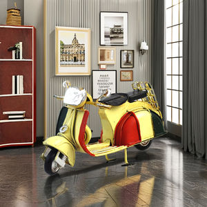 Classique Mini Vintage Moto Modèle Rétro Métal Artisanat Figurine pour Bureau À Domicile Décor Garçon Jouet - Product Image 2